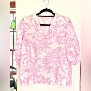 Lilly Pulitzer Glisten in the Sun Mialeigh Top Size 12 GUC